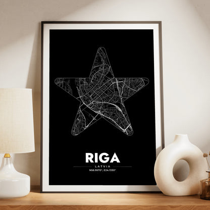 Riga Star Map Poster