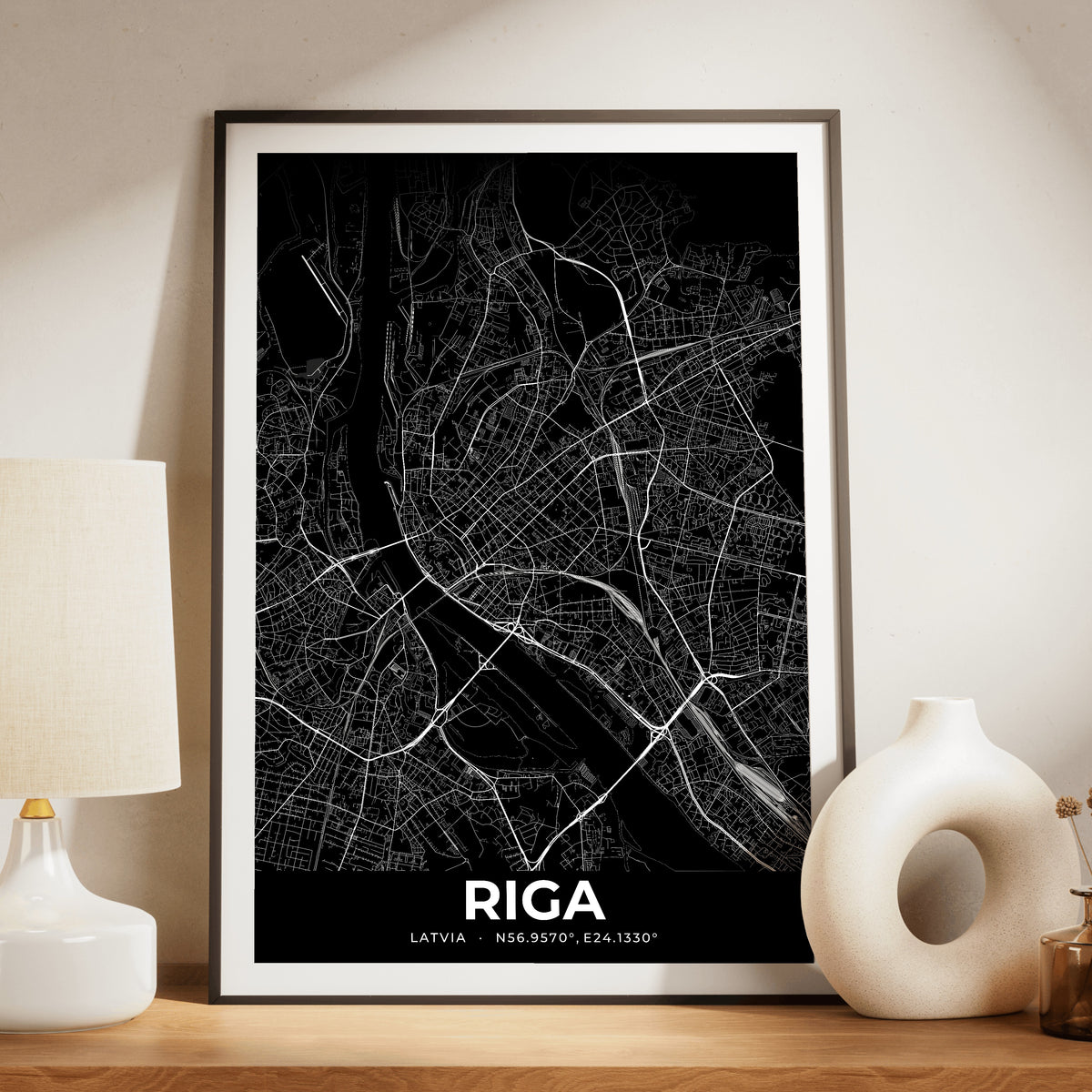 Riga Elegant Map Poster