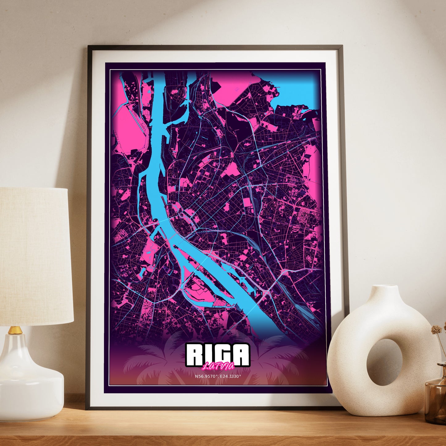 Riga GTA Map Poster