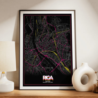 Riga Retro Map Poster