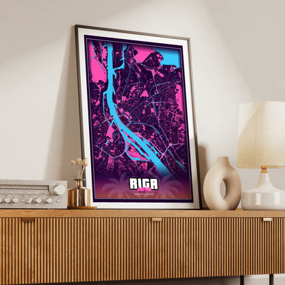 Riga GTA Map Poster