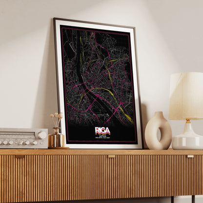 Riga Retro Map Poster