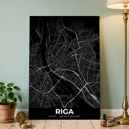 Riga Elegant Map Poster