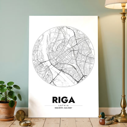Riga Spot Map Poster