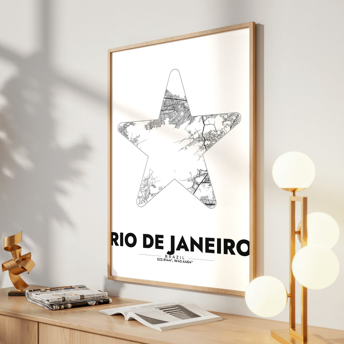Rio de Janeiro Star Map Poster