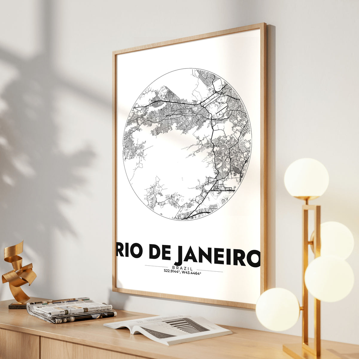 Rio de Janeiro Spot Map Poster