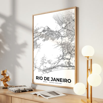 Rio de Janeiro Elegant Map Poster