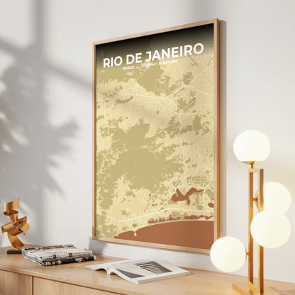 Rio de Janeiro Ember Map Poster