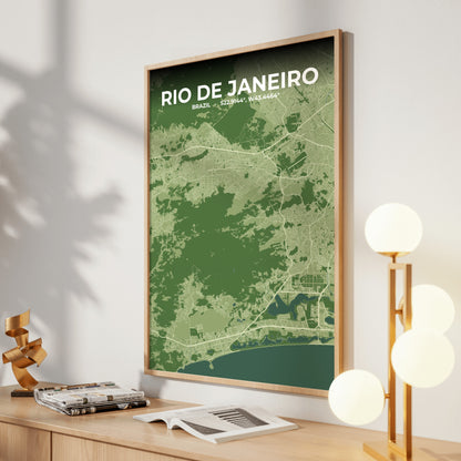 Rio de Janeiro Clay Map Poster