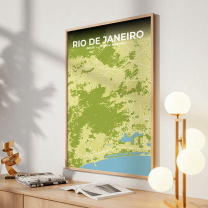 Rio de Janeiro Fern Map Poster