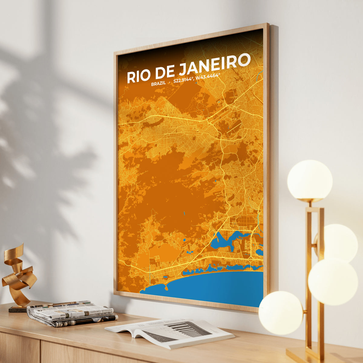 Rio de Janeiro Scorch Map Poster