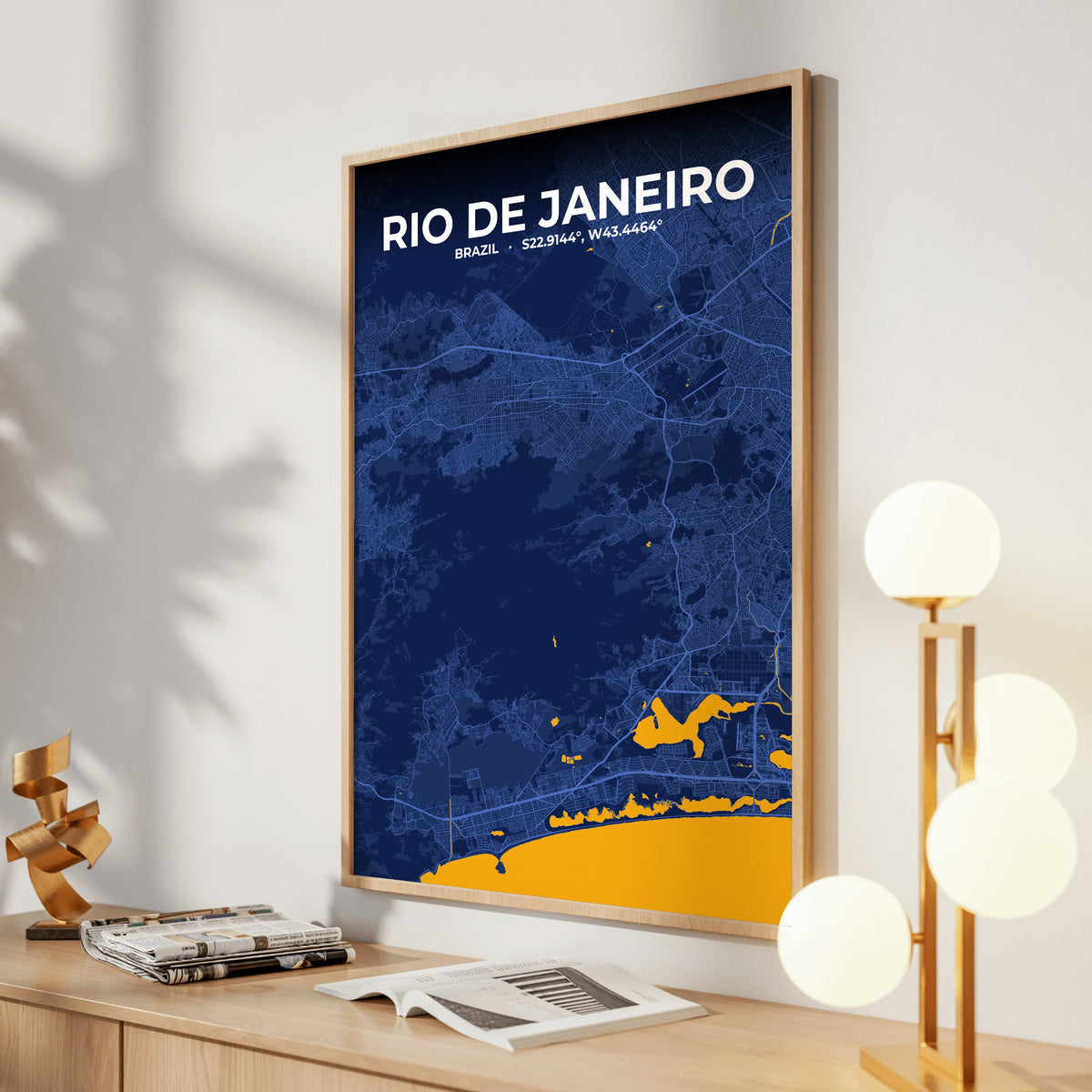 Rio de Janeiro Ink Map Poster