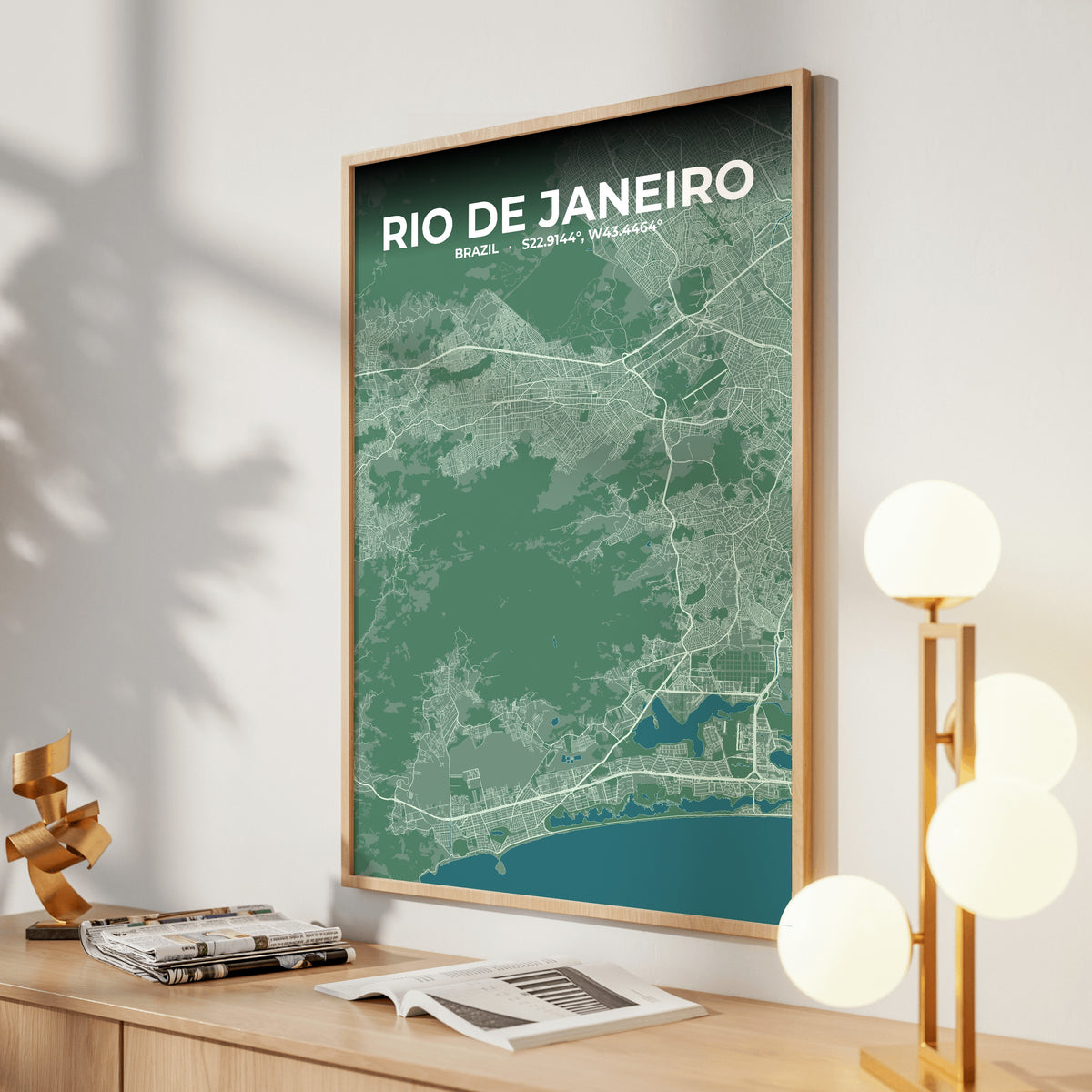 Rio de Janeiro Mist Map Poster