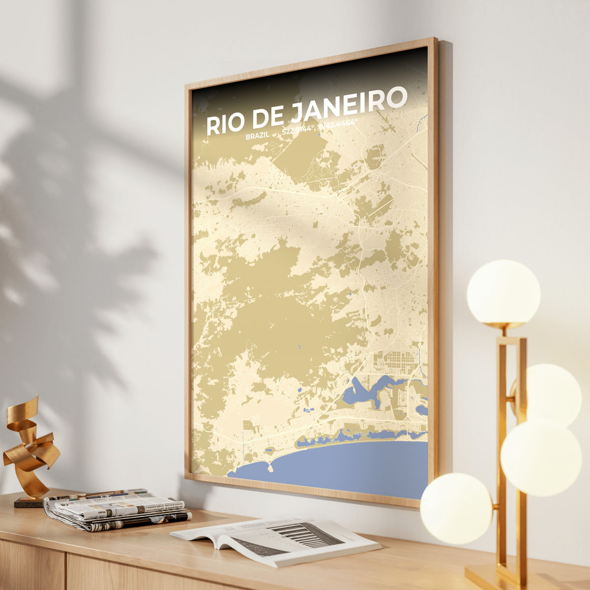 Rio de Janeiro Barn Map Poster