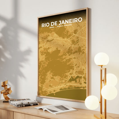 Rio de Janeiro Forge Map Poster
