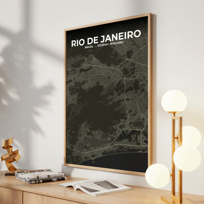 Rio de Janeiro Sable Map Poster