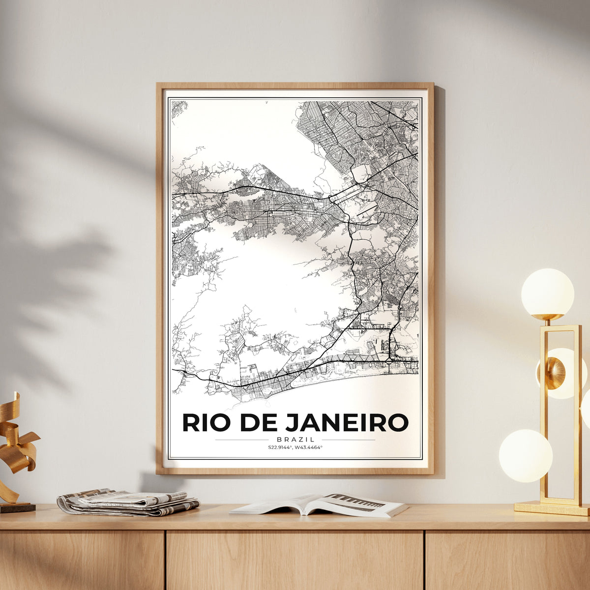 Rio de Janeiro Modern Map Poster