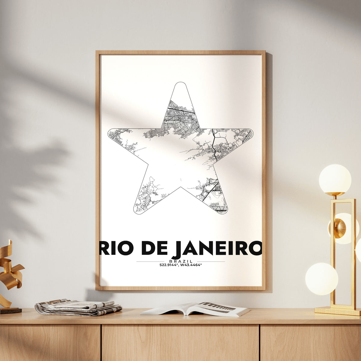Rio de Janeiro Star Map Poster