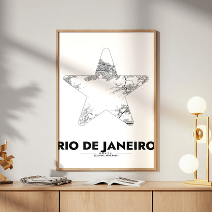 Rio de Janeiro Star Map Poster