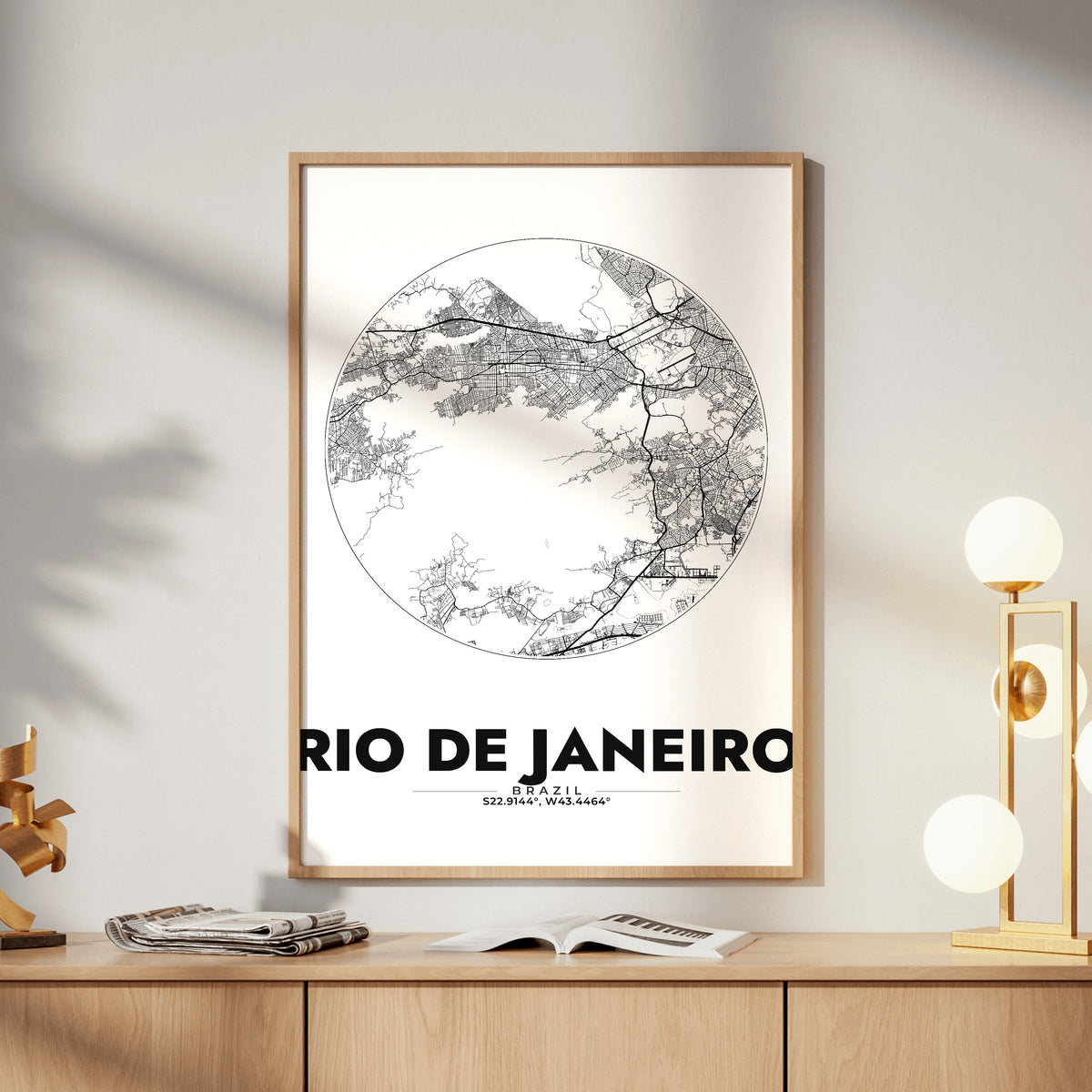 Rio de Janeiro Spot Map Poster