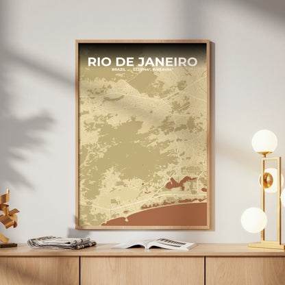 Rio de Janeiro Ember Map Poster