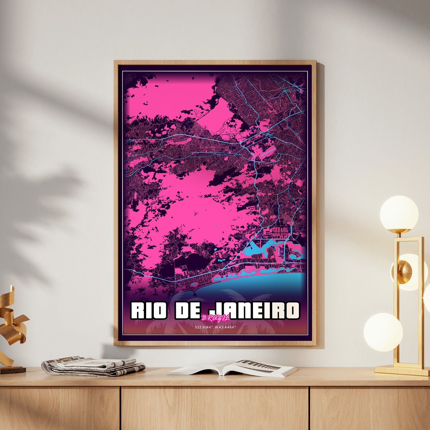 Rio de Janeiro GTA Map Poster