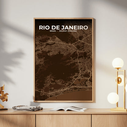 Rio de Janeiro Plum Map Poster
