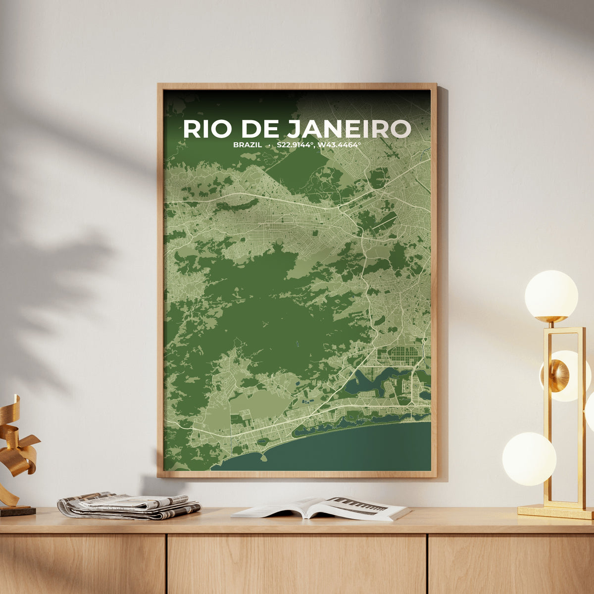Rio de Janeiro Clay Map Poster