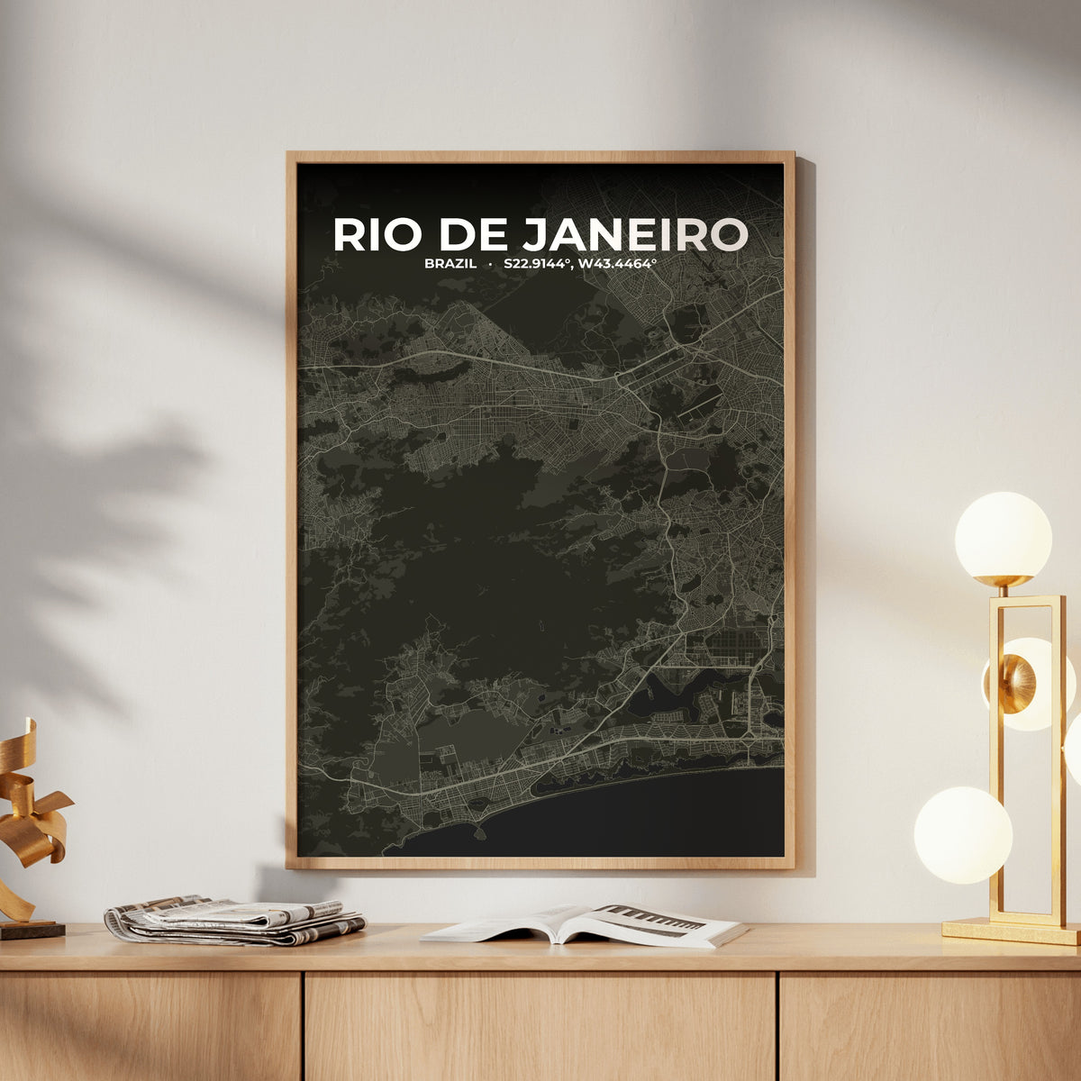 Rio de Janeiro Sable Map Poster