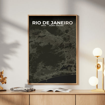 Rio de Janeiro Sable Map Poster
