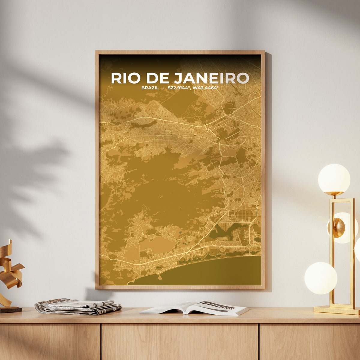 Rio de Janeiro Forge Map Poster