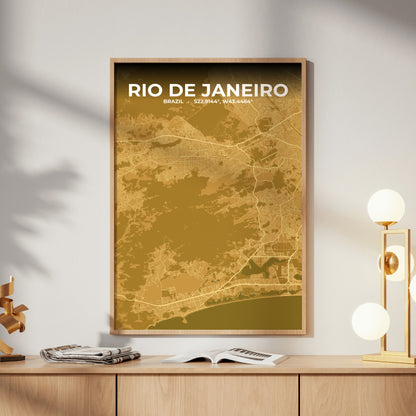 Rio de Janeiro Forge Map Poster