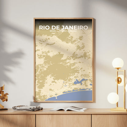 Rio de Janeiro Barn Map Poster