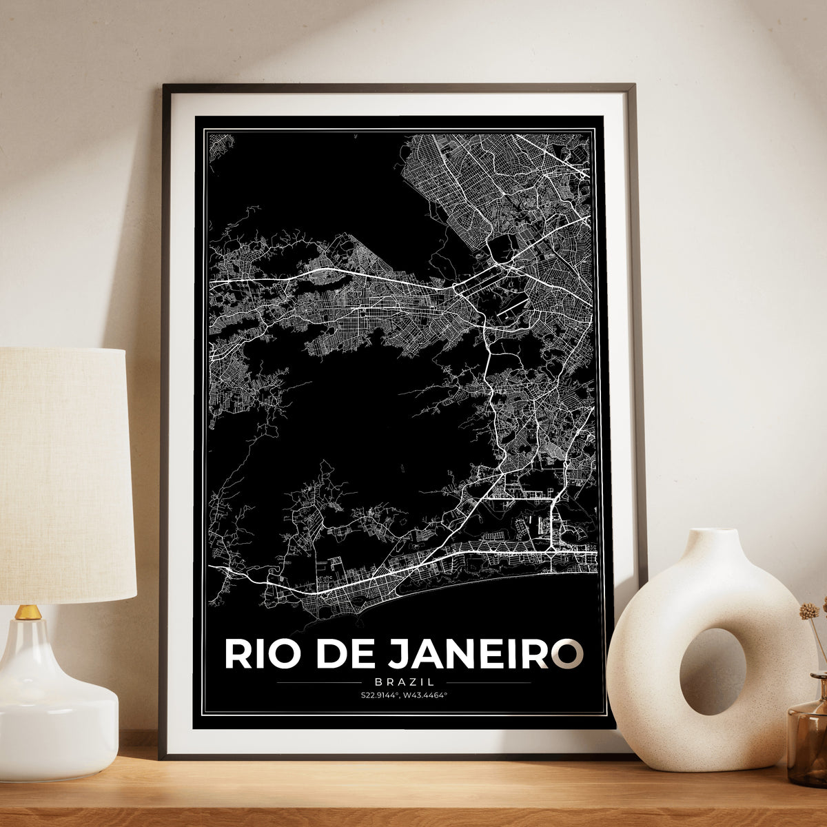 Rio de Janeiro Modern Map Poster