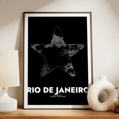 Rio de Janeiro Star Map Poster