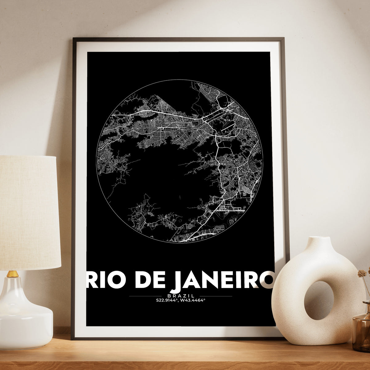 Rio de Janeiro Spot Map Poster