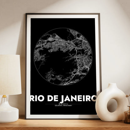 Rio de Janeiro Spot Map Poster