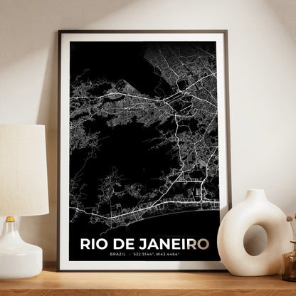 Rio de Janeiro Elegant Map Poster