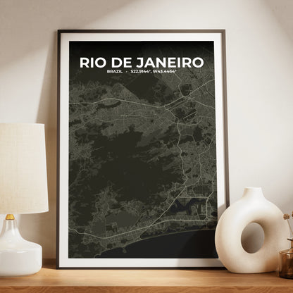 Rio de Janeiro Sable Map Poster