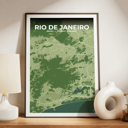 Rio de Janeiro Clay Map Poster