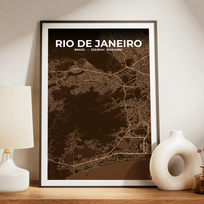 Rio de Janeiro Plum Map Poster