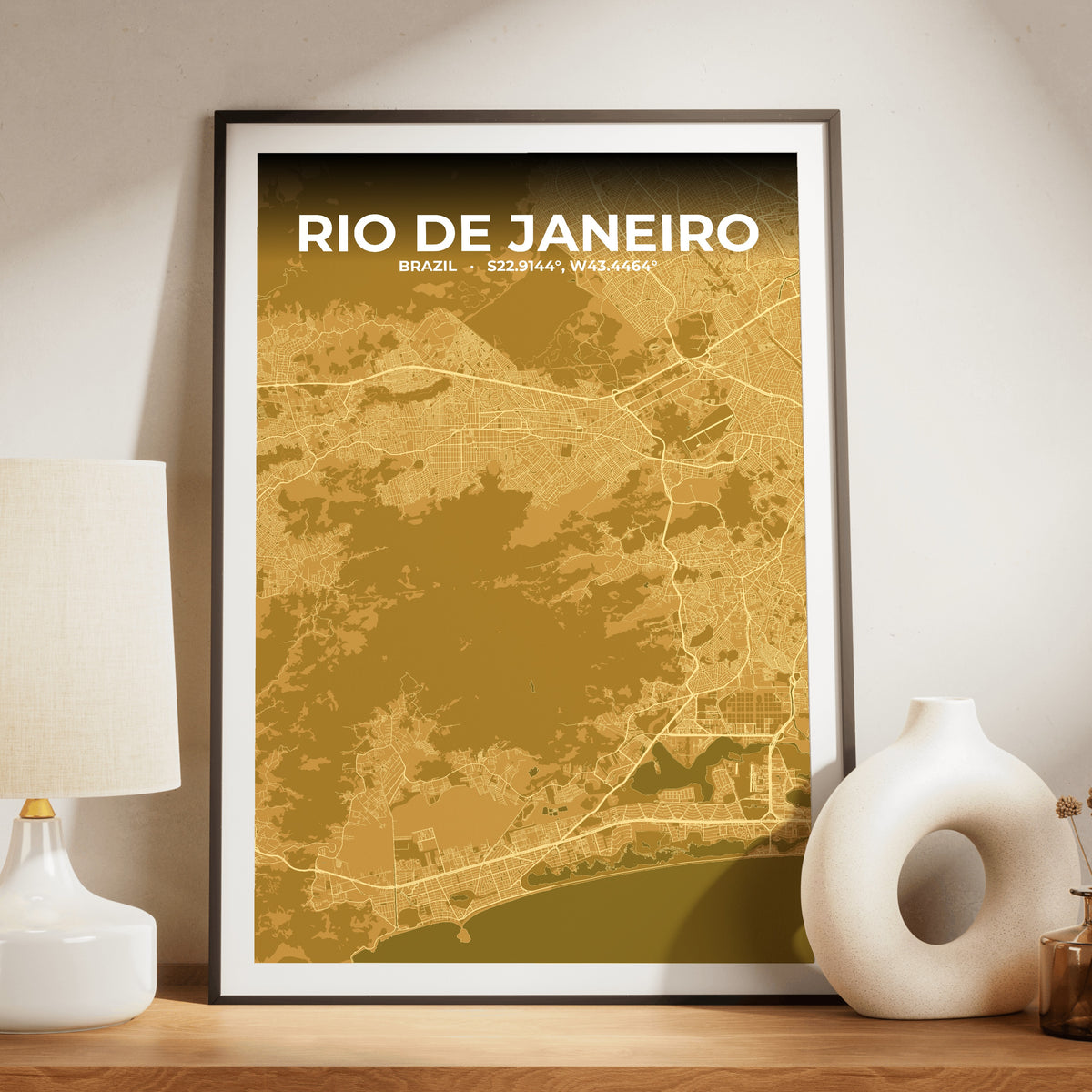 Rio de Janeiro Forge Map Poster
