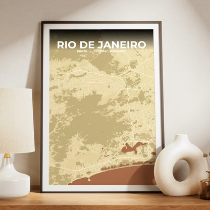 Rio de Janeiro Ember Map Poster