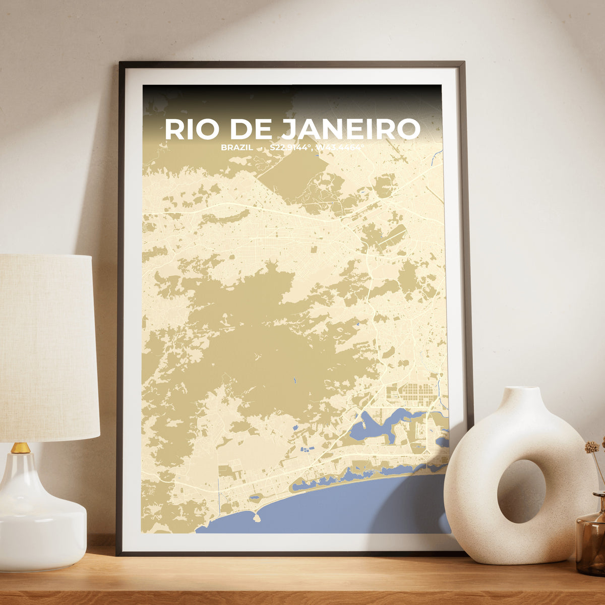 Rio de Janeiro Barn Map Poster