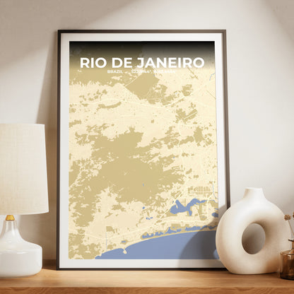 Rio de Janeiro Barn Map Poster