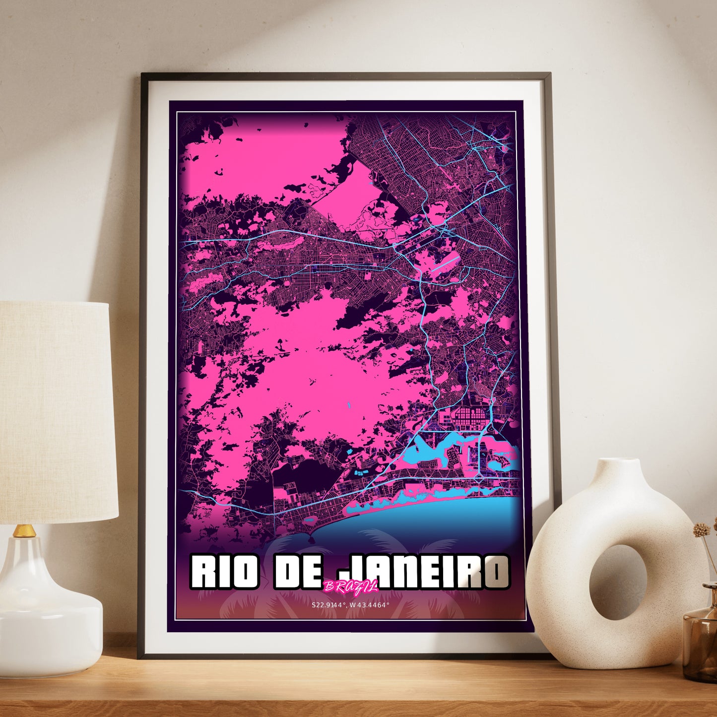 Rio de Janeiro GTA Map Poster