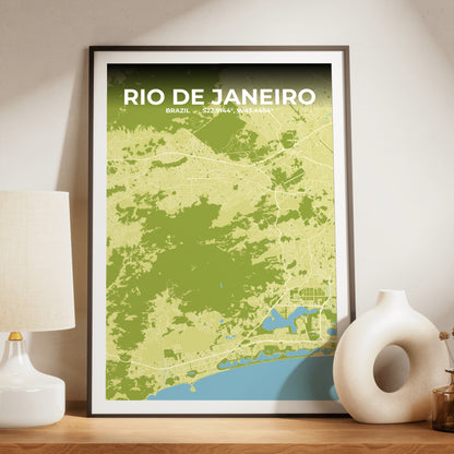 Rio de Janeiro Fern Map Poster