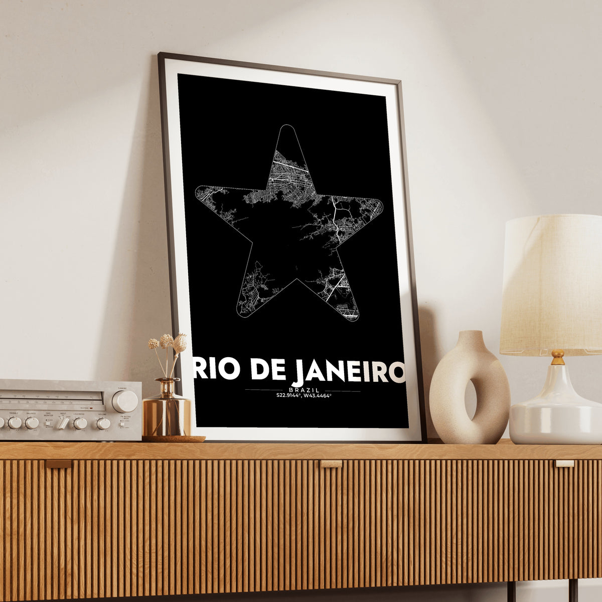 Rio de Janeiro Star Map Poster