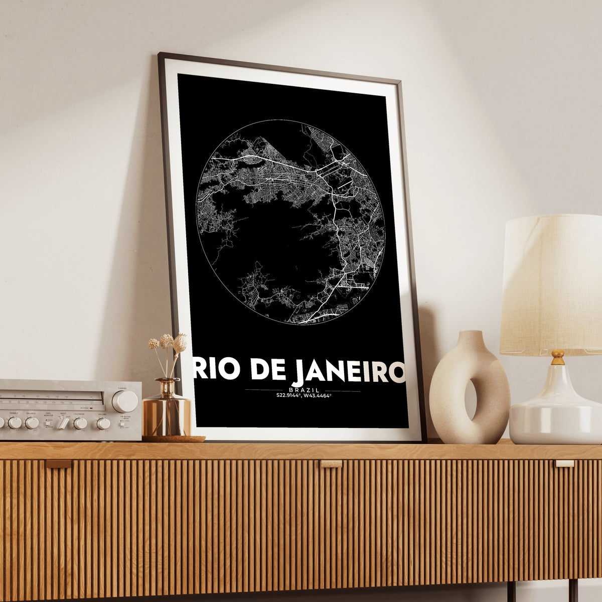 Rio de Janeiro Spot Map Poster