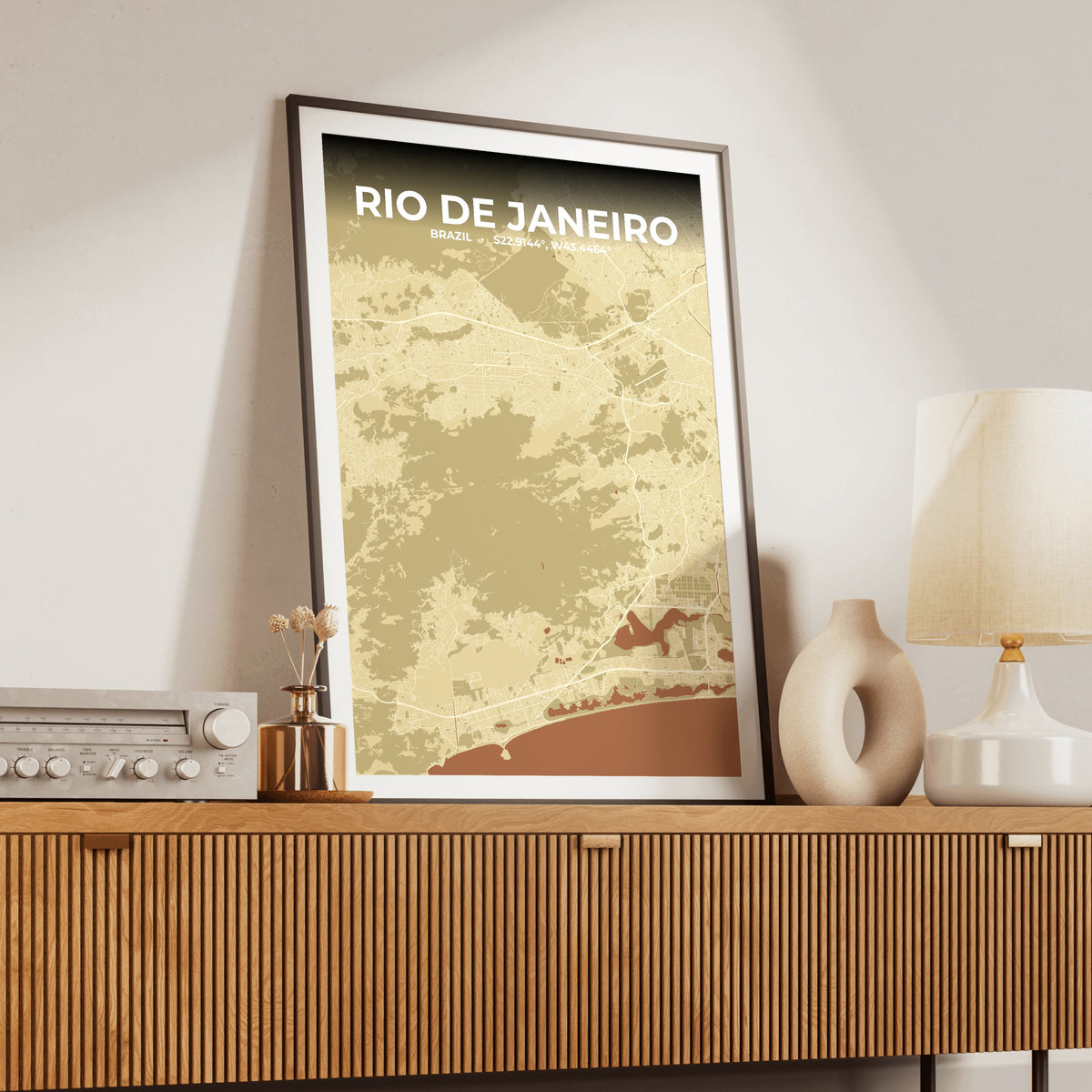 Rio de Janeiro Ember Map Poster